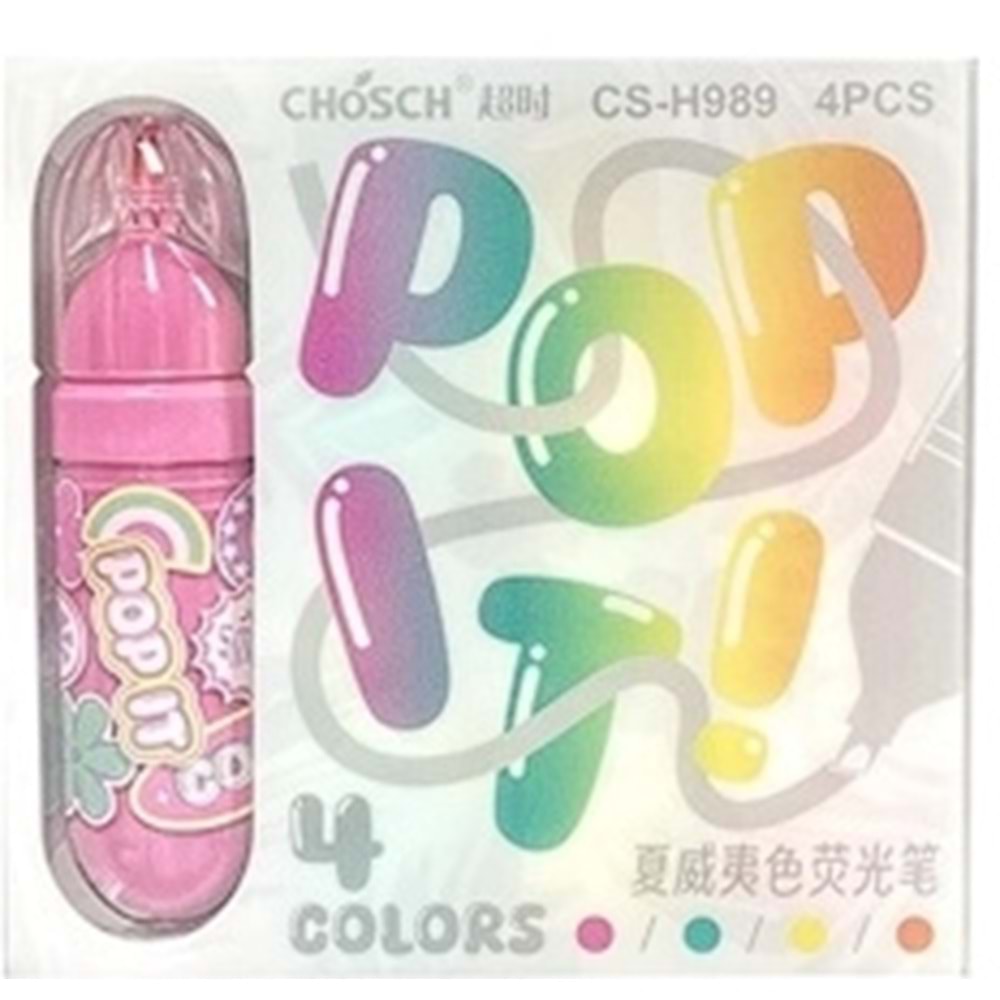 CHOSCH POP İT FOSFORLU KALEM 4 LÜ