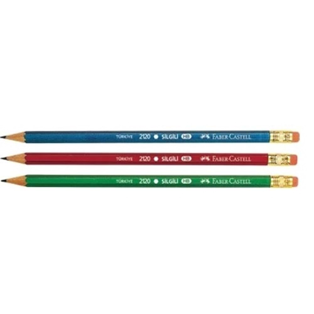 Faber-Castell 2120 Köşeli Silgili Kurşun Kalem HB