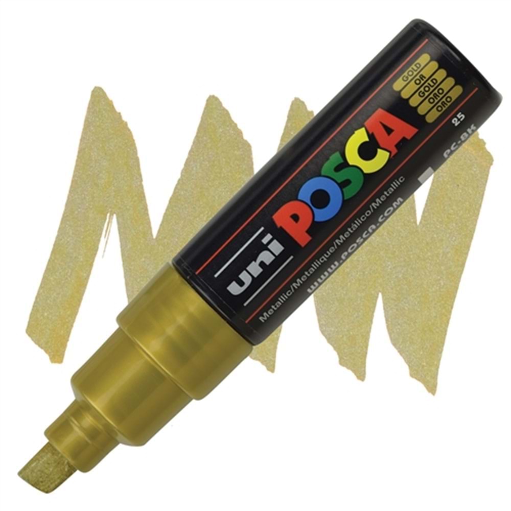 Uni Posca 8.0 Su Bazlı Poster Markörü Gold Pc-8k