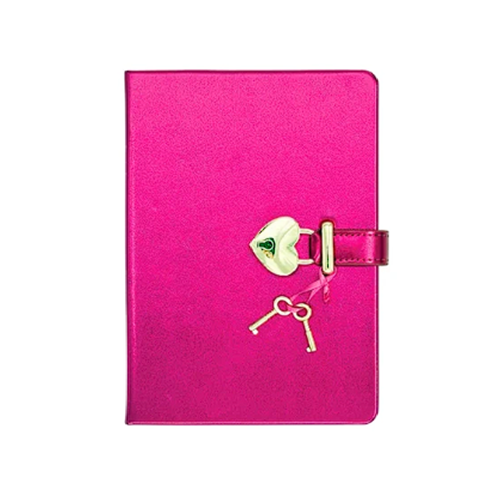 Hush Hush Kilitli Metalik Defter Kutulu 80 Gr 160 Yp Çiz.koyu Pembe