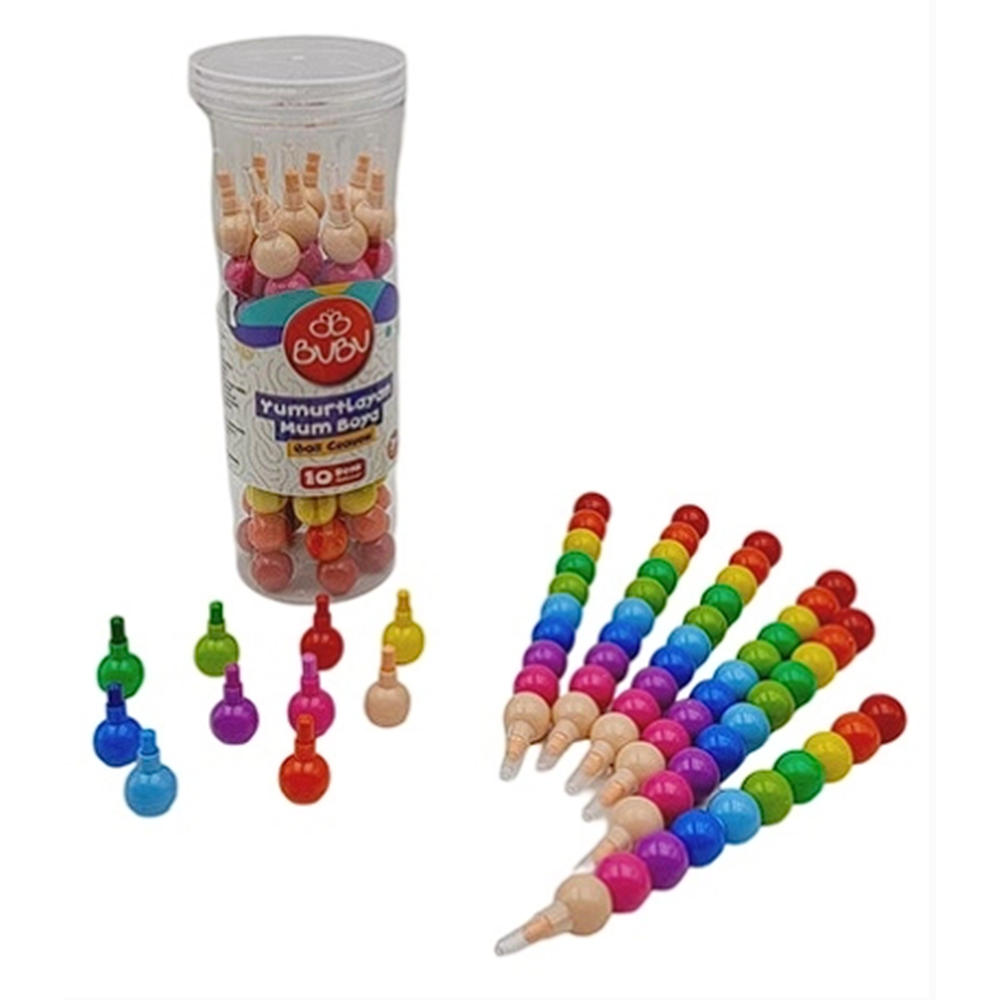 BU-BU GEÇMELİ CRAYON YUVARLAK 10 RENK