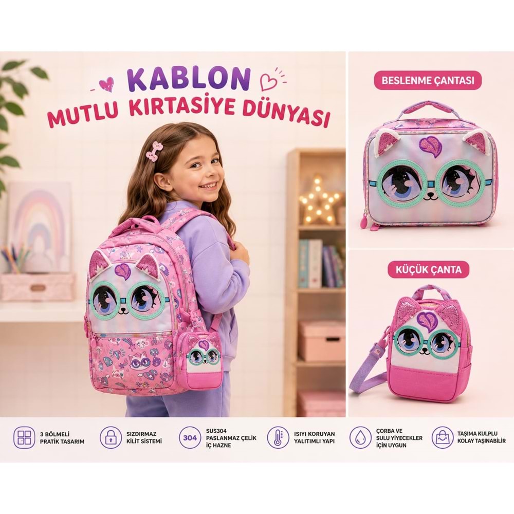 Vest Desenli Çanta seti 3 lü