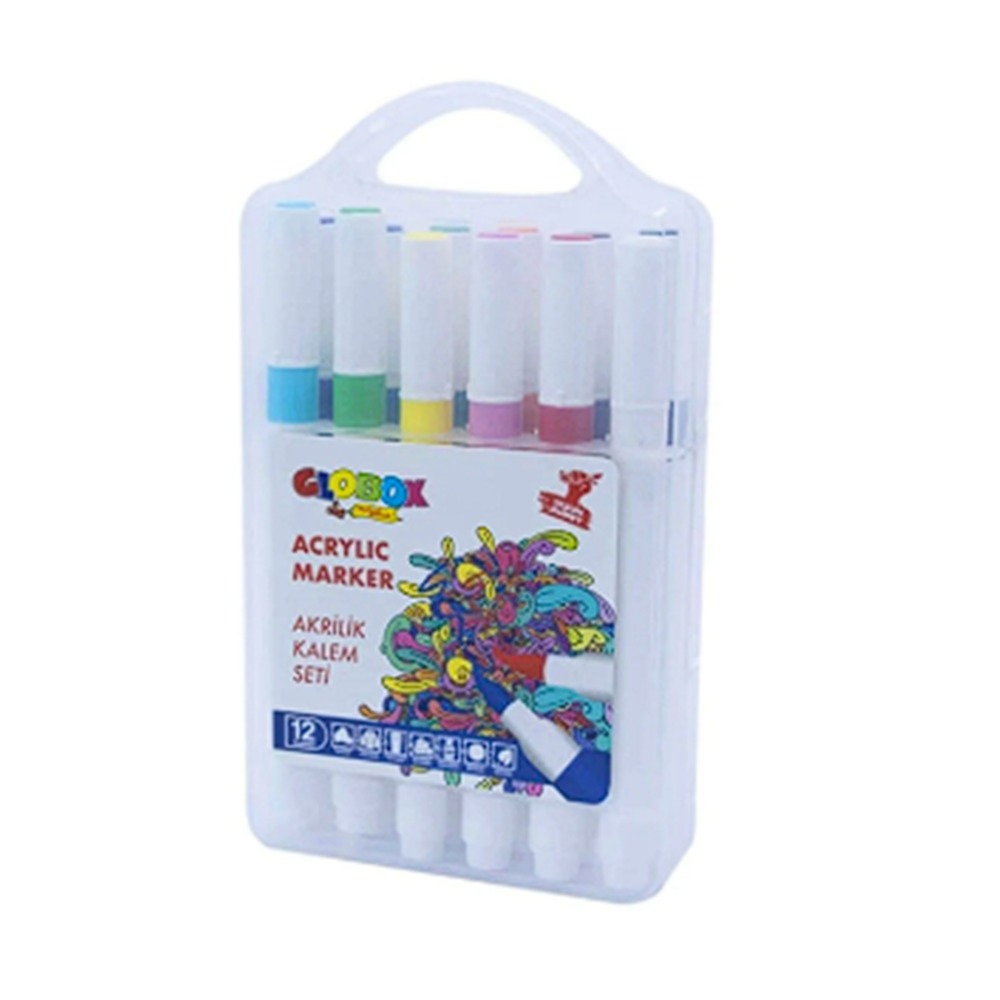Globox Akrilik Marker Kalem Seti 12 Renk