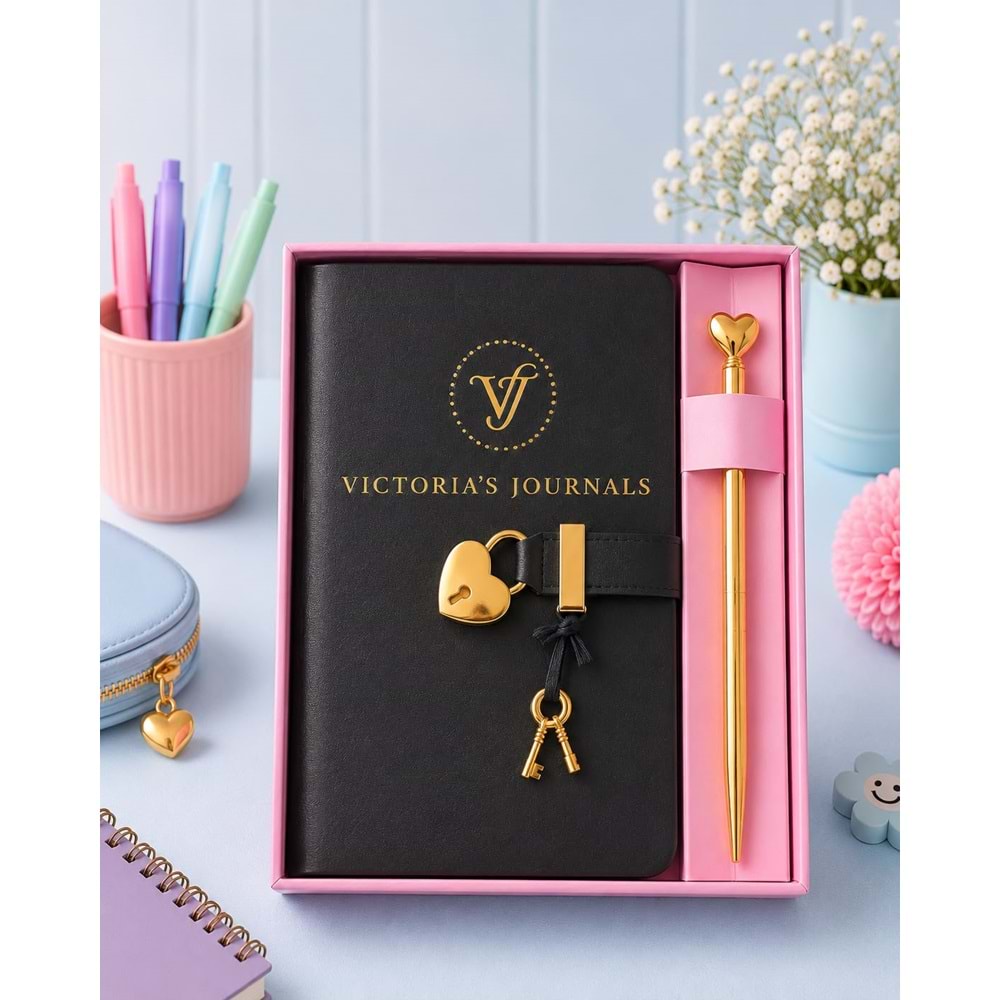 DEFTER HUS HUS KALEMLİ GÜNLÜK 192 YAPRAK ÇİZGİLİ SİYAH