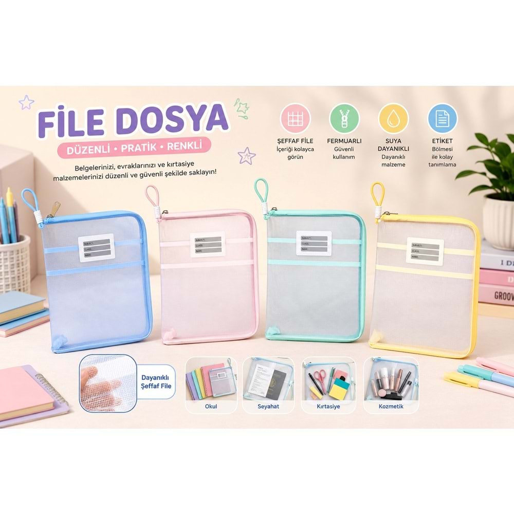 TAROS FERMUARLI ŞEFFAF FİLE DOSYA