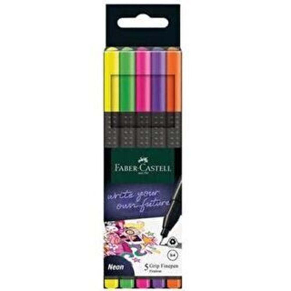 Faber-Castell Grip Finepen 2022 Neon 5Li
