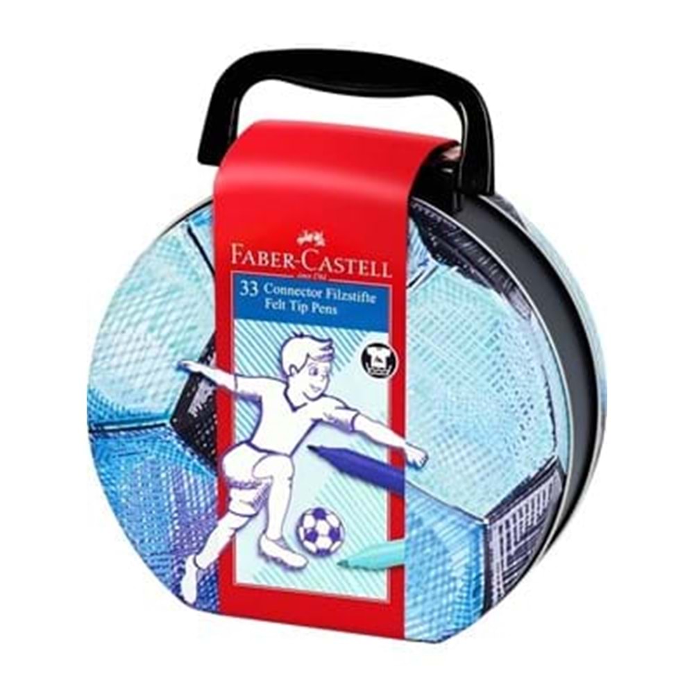 Faber Castell Eğlenceli Keçeli Kalem 33 Renk Metal Futbol Topu