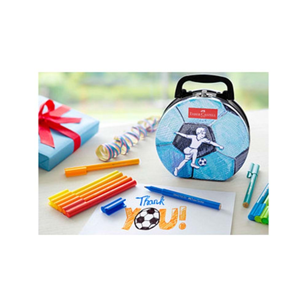Faber Castell Eğlenceli Keçeli Kalem 33 Renk Metal Futbol Topu