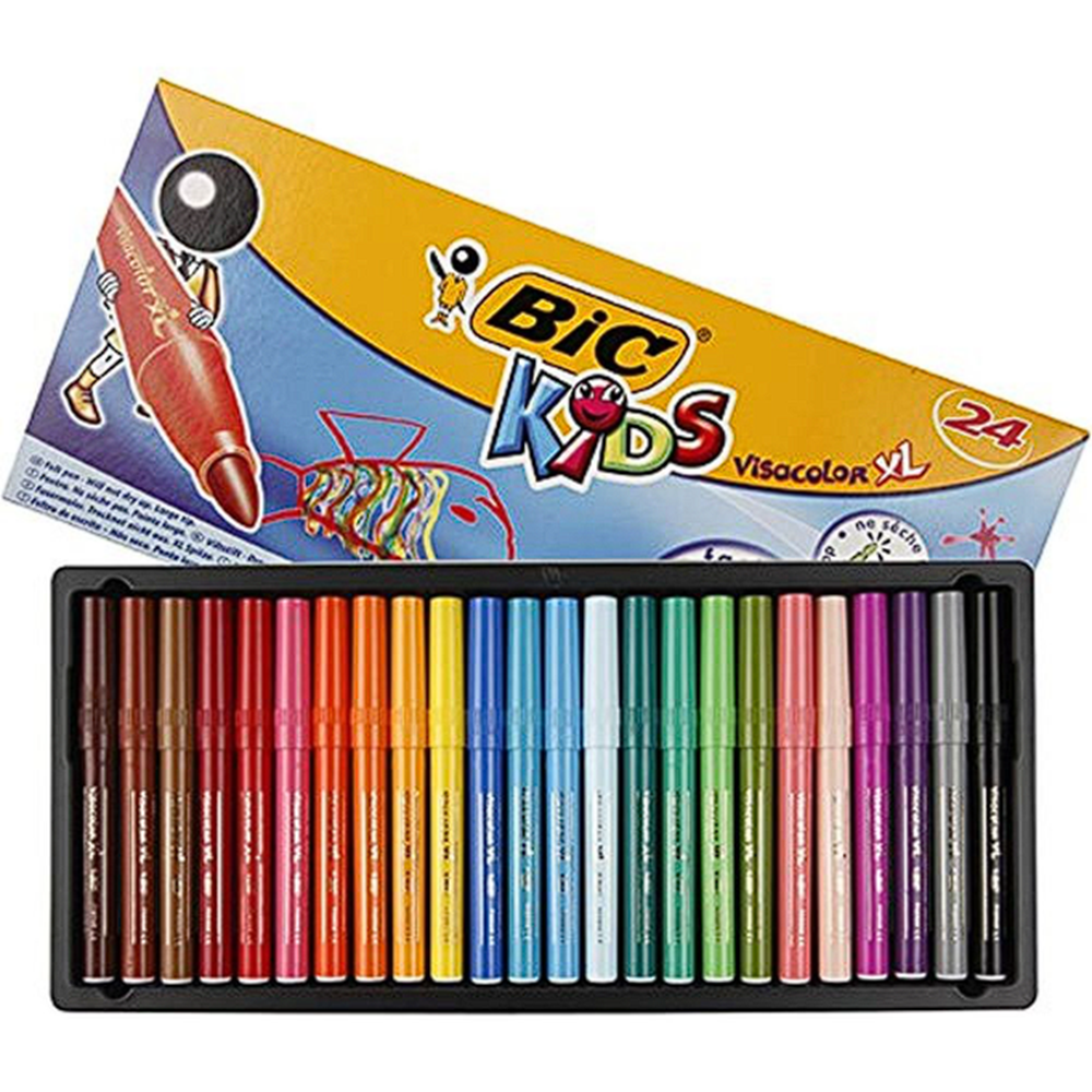 BİC ECOLUTİONS VİSACLOLOR XL YIKANABİLİR JUMBO KEÇELİ KALEM 24 RENK