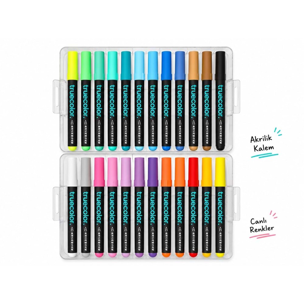 STİLO TRUE COLOR AKRİLİK KALEM SETİ 24 RENK