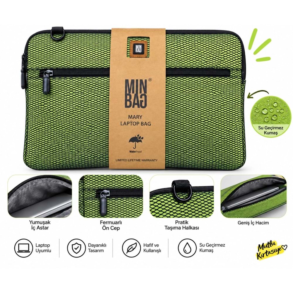 MİN BAG Marry Laptop Çantası Yeşil