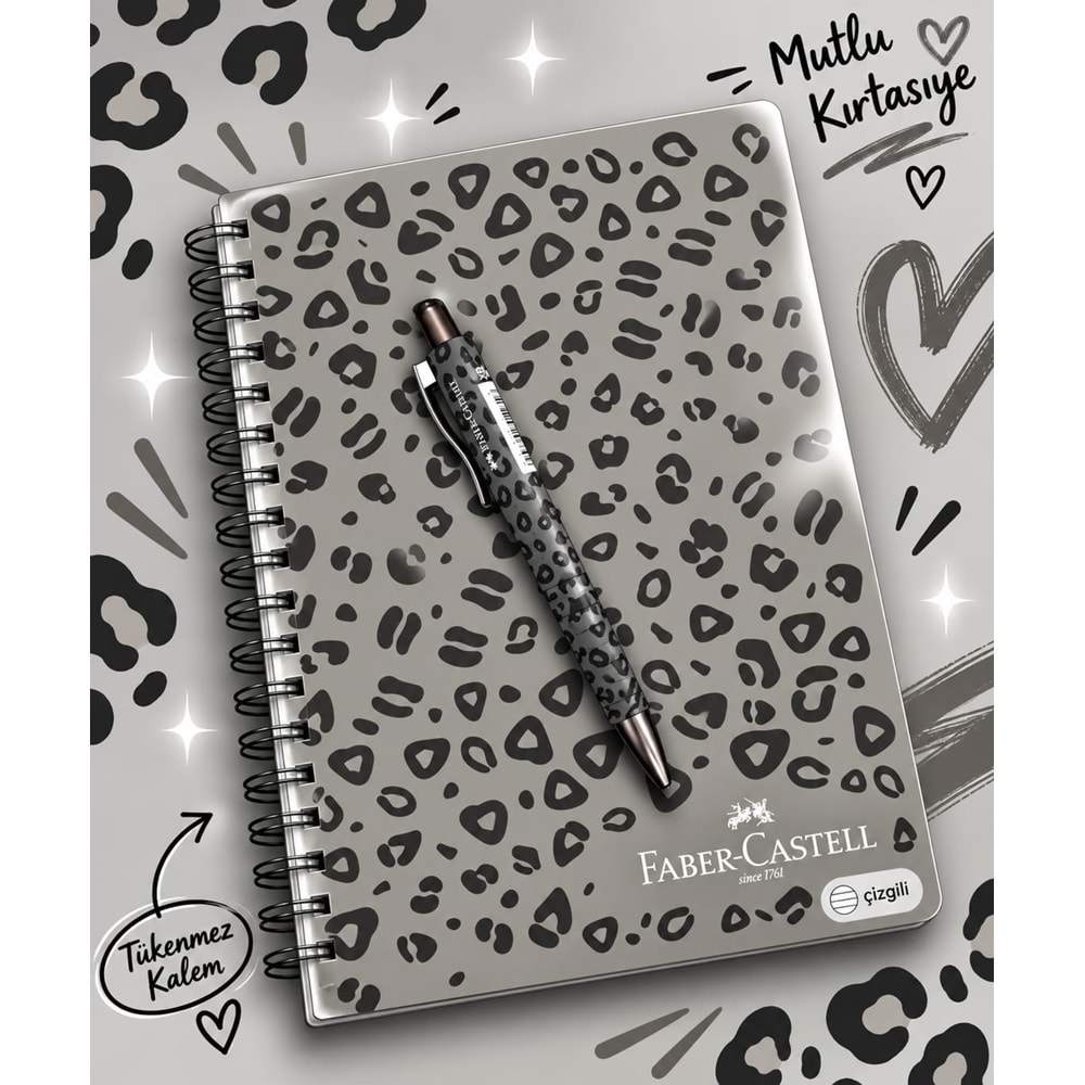Faber Leo Karton Kapaklı Çizgili Defter 100 Yaprak 17*24 VE TÜKENMEZ KALEM KOMBİN
