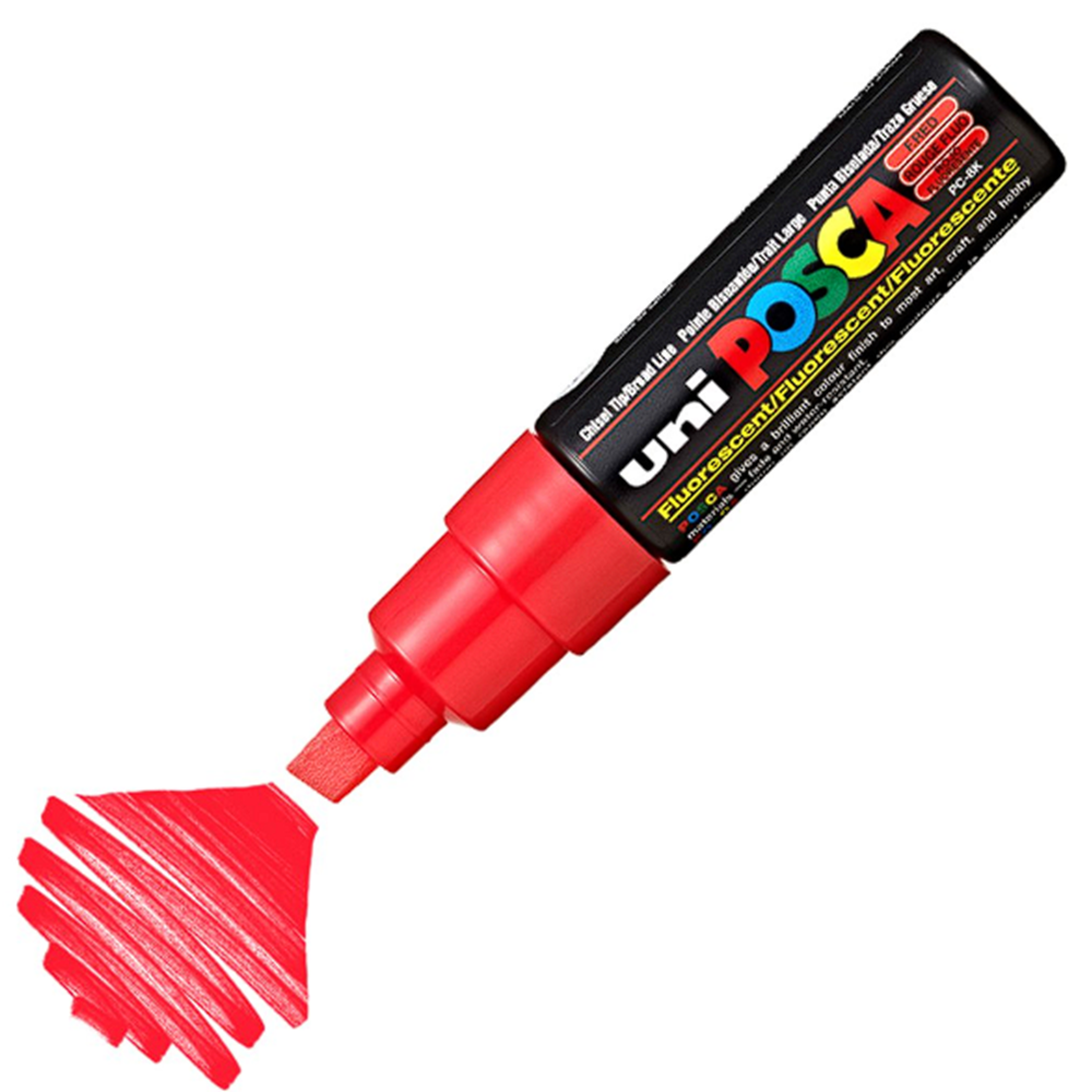 Uni Posca Marker Pc-8k Bold 8.0 Mm Fluorescent Red
