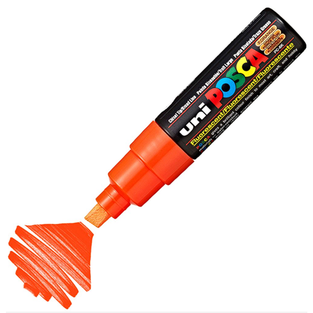 Uni Posca Marker Pc-8k Bold 8.0 Mm Fluorescent Orange