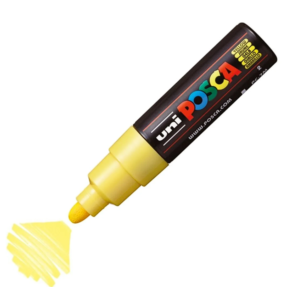 Uni Posca Marker Pc-7m Bold 4.5-5.5 mm Yellow
