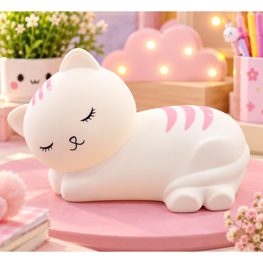 SİLİKON KEDİ GECE LAMBASI