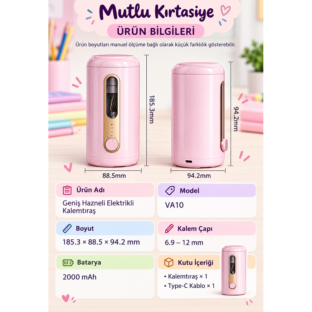DELİ OTOMATİK KALEMTRAŞ PEMBE