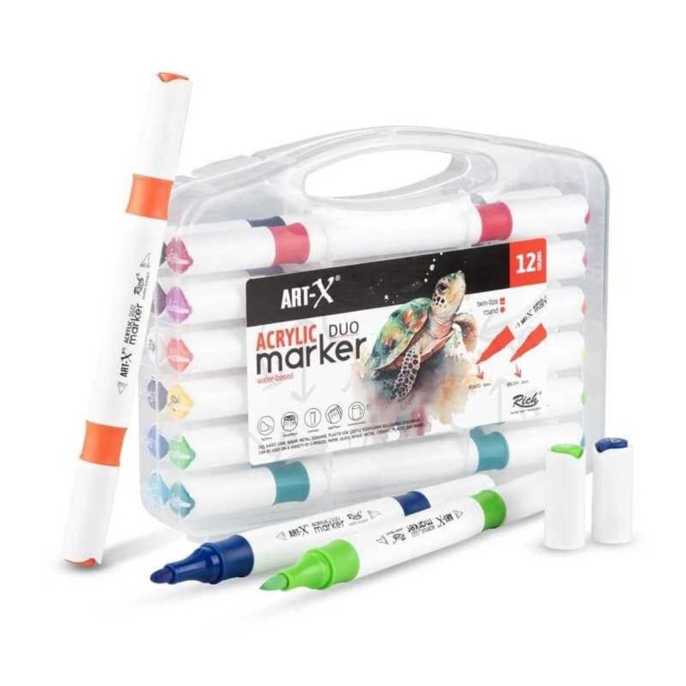 RİCH ART-X AKRİLİK DUO MARKER 12 RENK