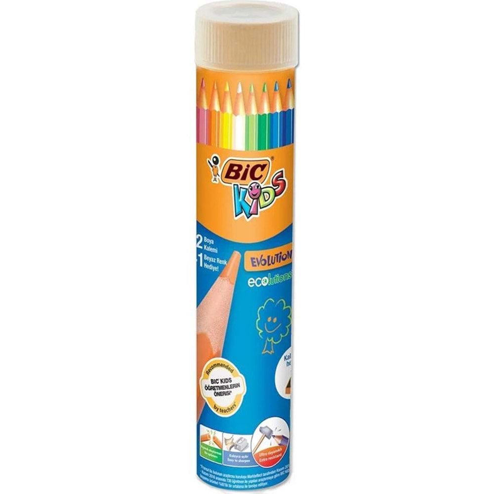 Bic Evolution 12+1 Renk Metal Tüp Kuru Boya