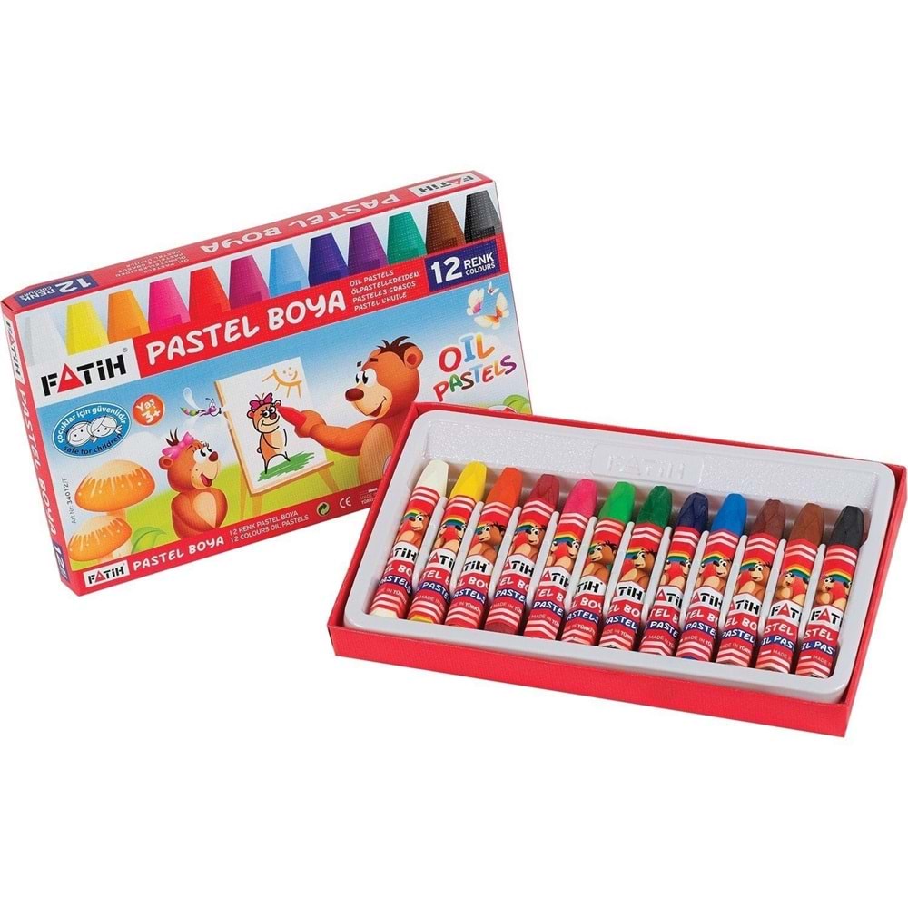 FATİH 12 RENK KARTON KUTULU PASTEL BOYA