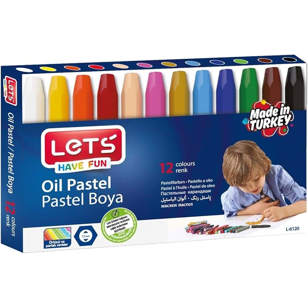 LETS 12 RENK PASTEL BOYA KARTON KUTU