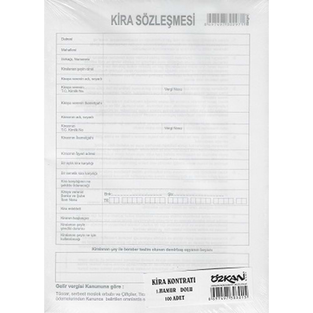 ÖZKAN KİRA KONTRATI