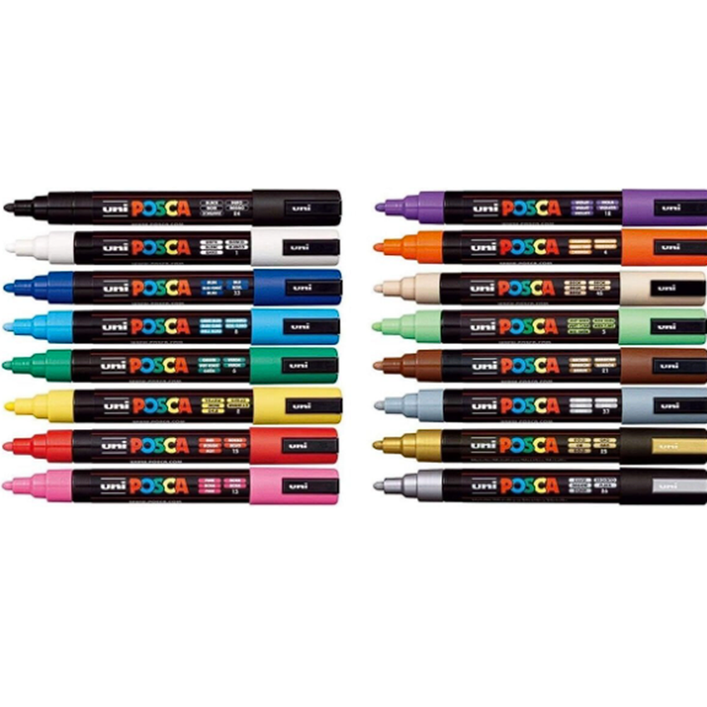 POSCA 5M ANA RENKLER 16 SET
