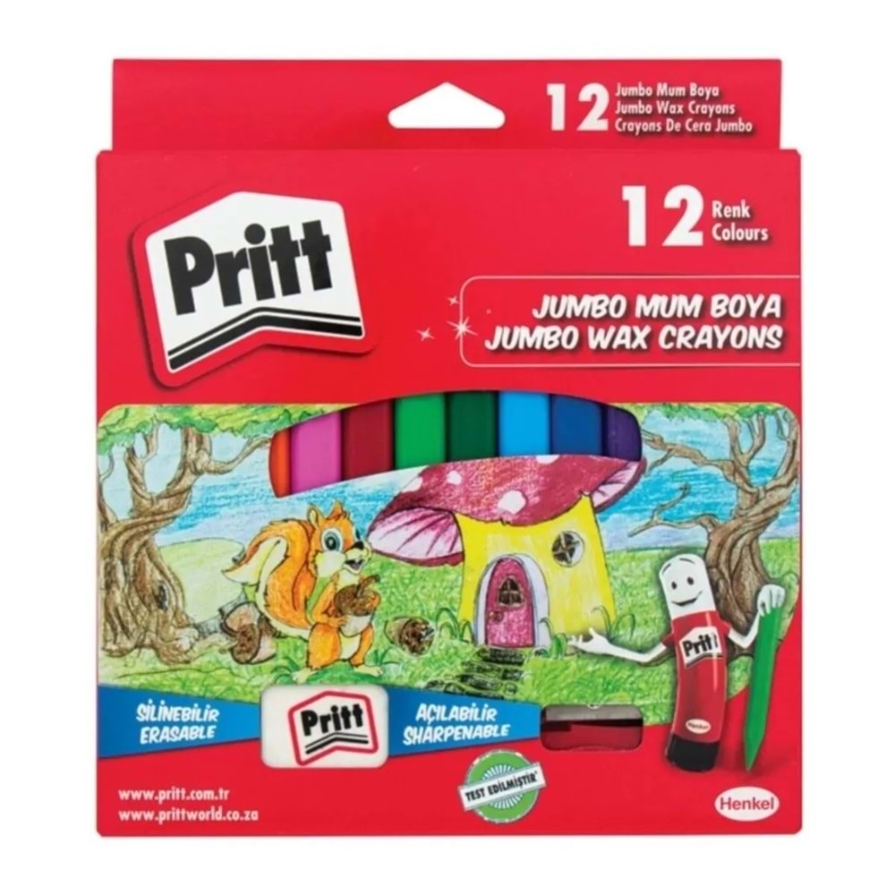 PRİTT 12 RENK JUMBO MUM BOYA