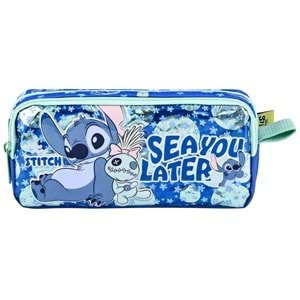 Stitch Desenli Mavi Kalem Kutusu