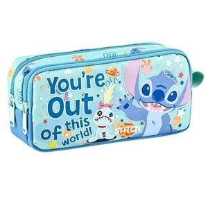 Stitch Desenli Yeşil Kalem Kutusu