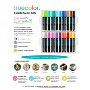 STİLO TRUE COLOR AKRİLİK KALEM SETİ 24 RENK
