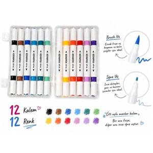 ACRYLİK MARKER 12 ADET ÇİFT UÇLU