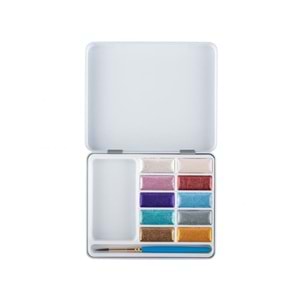 Daler Rowney Sımply Watercolor Sulu Boya Seti Metalik Renkler 10'Lu (10 Renk+1 Ad Fırça) Teneke Kutu