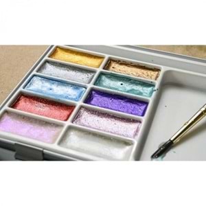 Daler Rowney Sımply Watercolor Sulu Boya Seti Metalik Renkler 10'Lu (10 Renk+1 Ad Fırça) Teneke Kutu