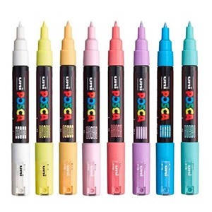 Uni Posca Su Bazlı Marker Seti PC-1M 0.7mm 8li Soft Color
