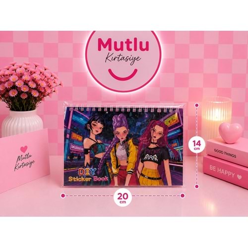 K POP SPİRALLİ STİCKER DEFTERİ