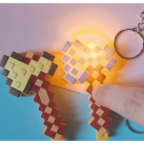 Minecraft Balta Işıklı Anahtarlık
