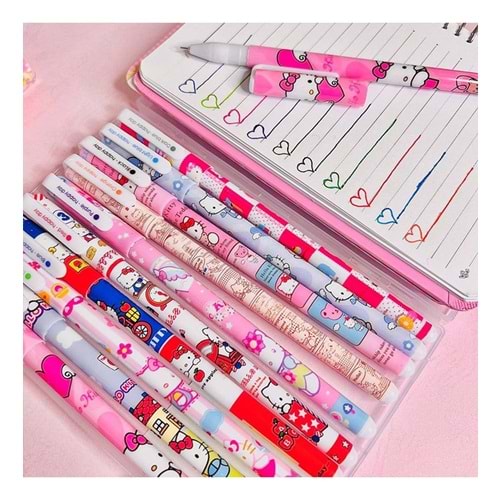 Hello Kitty Renkli Jel Kalem 10lu Set