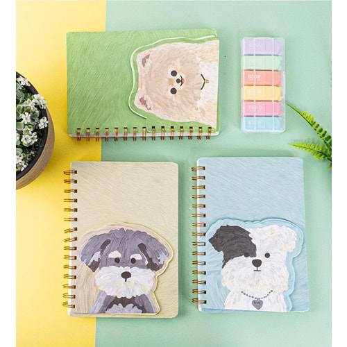BAM Spiralli Köpek Tasarımlı Defter