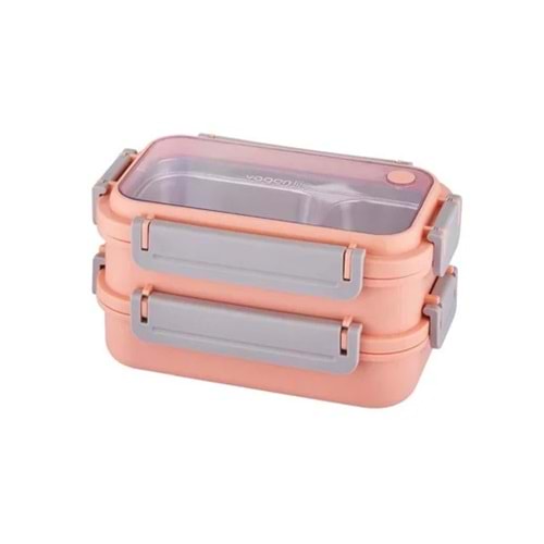 VAGONLİFE 1200 ML 3 BÖLMELİ PASLANMAZ ÇELİK LUNCHBOX PEMBE