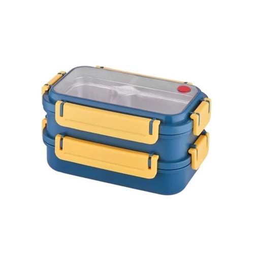 VAGONLİFE 1200 ML 3 BÖLMELİ PASLANMAZ ÇELİK LUNCHBOX MAVİ