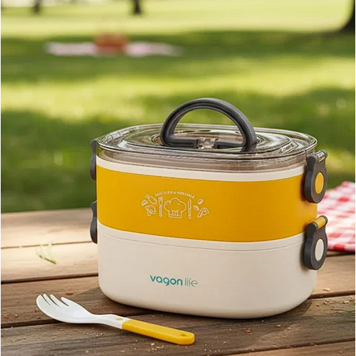 VAGONLİFE 1200 ML 3 BÖLMELİ PASLANMAZ ÇELİK LUNCHBOX