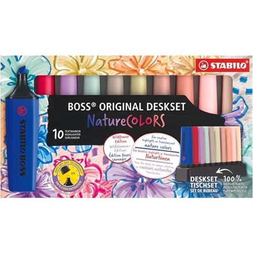 STABİLO BOSS NATURE COLORS WİLDFLOWERS EDİTİON 10LU FOSFORLU KALEM SETİ