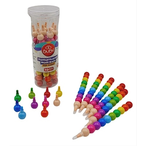 BU-BU GEÇMELİ CRAYON YUVARLAK 10 RENK
