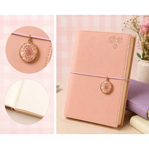 VJ CHARM ÇİÇEK DEFTER A5 96 YP 100 GR NOKTALI