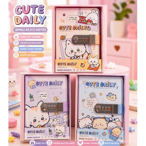CUTE DAİLY A5 ŞİFRELİ GÜNLÜK