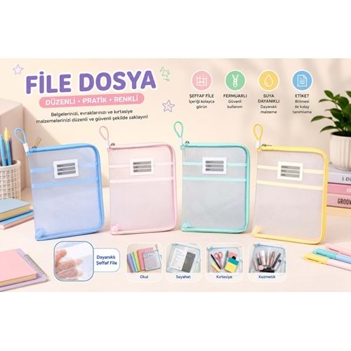 TAROS FERMUARLI ŞEFFAF FİLE DOSYA