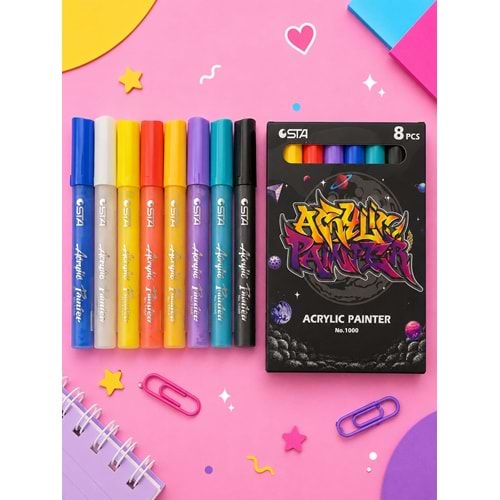 STA 8Lİ AKRİLİK MARKER SETİ