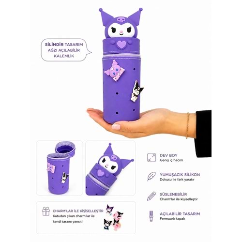 kuromi silindir charmlı kalemkutu
