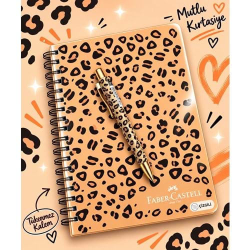 Faber Leo Karton Kapaklı Çizgili Defter 100 Yaprak 17*24 VE TÜKENMEZ KALEM KOMBİN